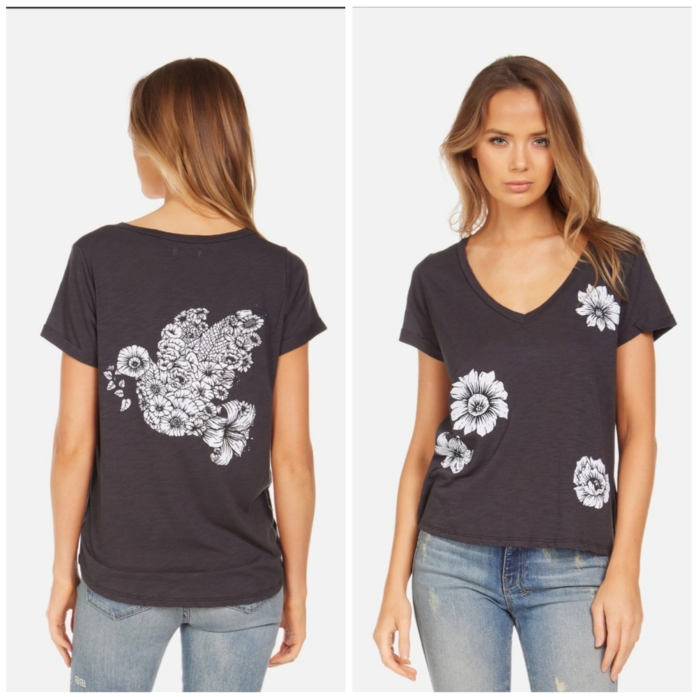 Lauren Moshi Becca Floral Dove tee